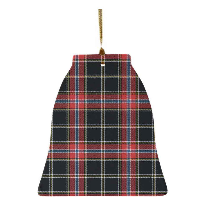 Scottish Norwegian Night Clan Tartan Ceramic Ornament Bell Shape Tartan Plaid