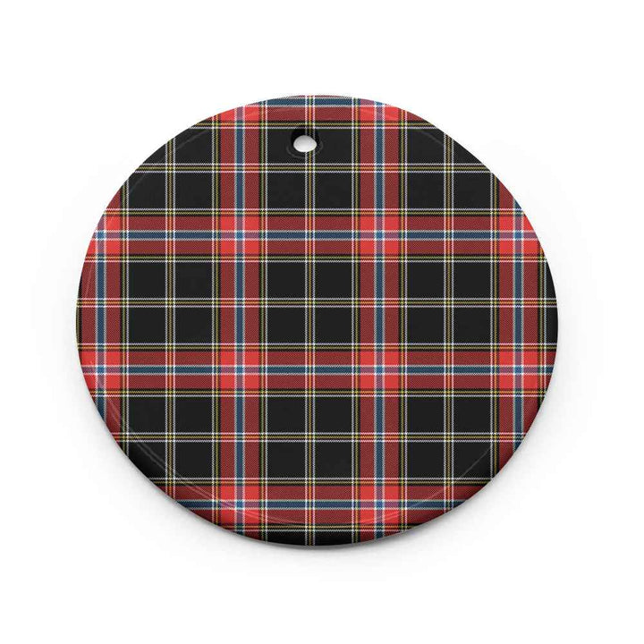 Scottish Norwegian Night Clan Tartan Ceramic Ornament Circle Shape Tartan Plaid