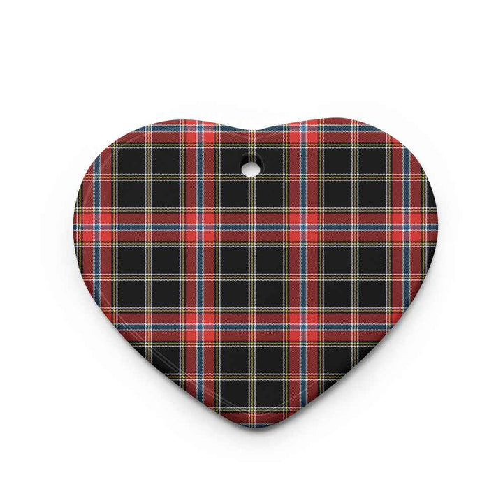 Scottish Norwegian Night Clan Tartan Ceramic Ornament Heart Shape Tartan Plaid