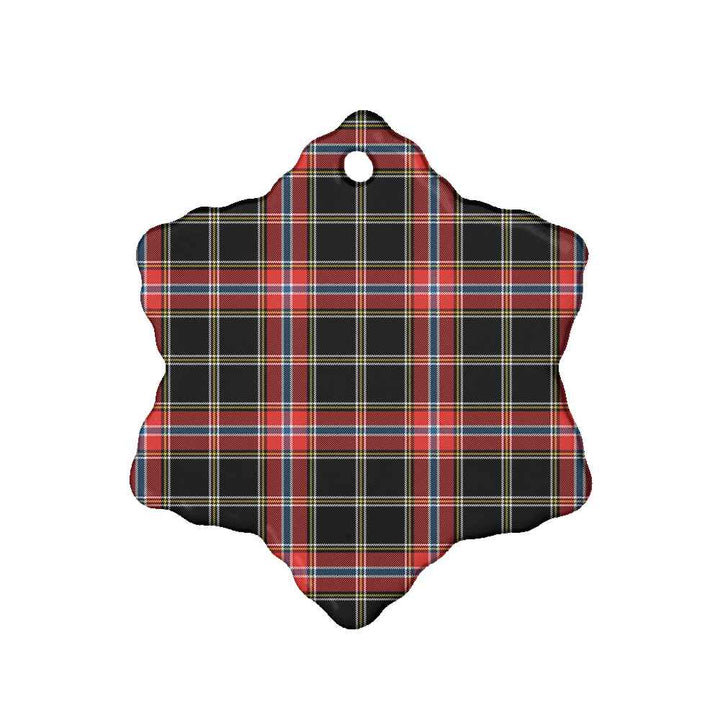 Scottish Norwegian Night Clan Tartan Ceramic Ornament Snow Flake Shape Tartan Plaid
