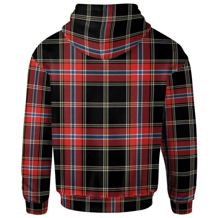 Scottish Norwegian Night Clan Tartan Hoodie Back Side Tartan Plaid