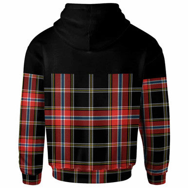 Scottish Norwegian Night Clan Tartan Hoodie - Horizontal Style Back Side Tartan Plaid