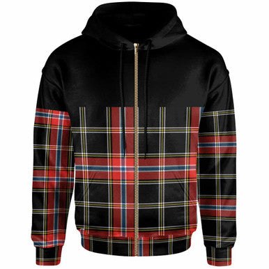 Scottish Norwegian Night Clan Tartan Hoodie - Horizontal Style Zip Tartan Plaid