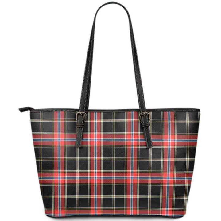 Scottish Norwegian Night Clan Tartan Leather Tote Tartan Plaid