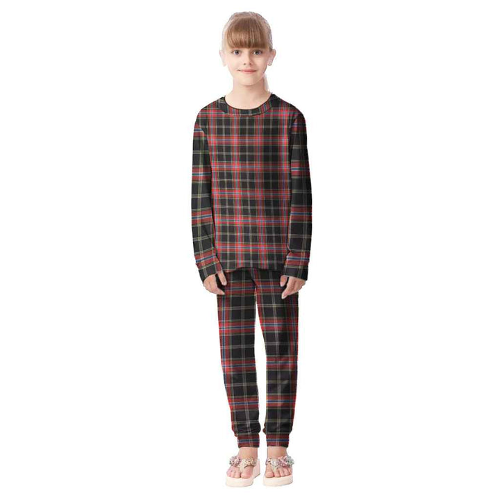 Scottish Norwegian Night Clan Tartan Pajama Set Kid Front Side Tartan Plaid