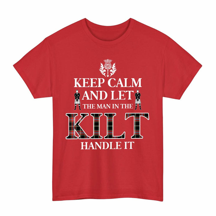 Scottish Norwegian Night Clan Tartan T-Shirt - Keep Calm Tartan Plaid Red Color