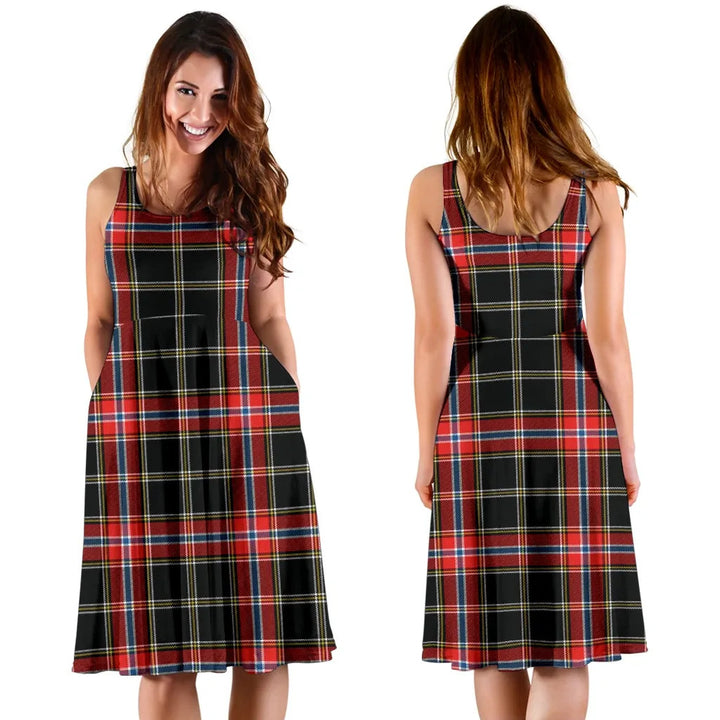 Scottish Norwegian Night Clan Tartan Women Midi Dress