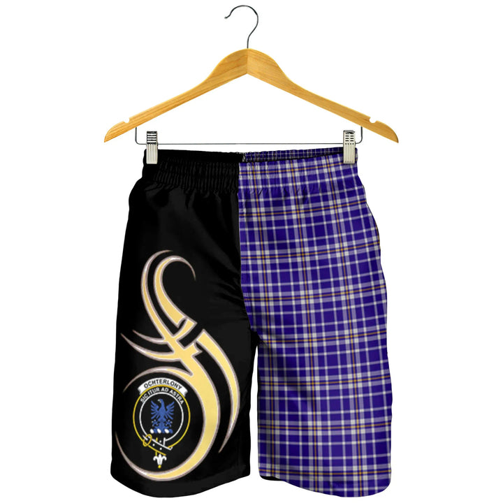 Scottish Ochterlony Clan Crest Tartan Believe in Me Men's Shorts