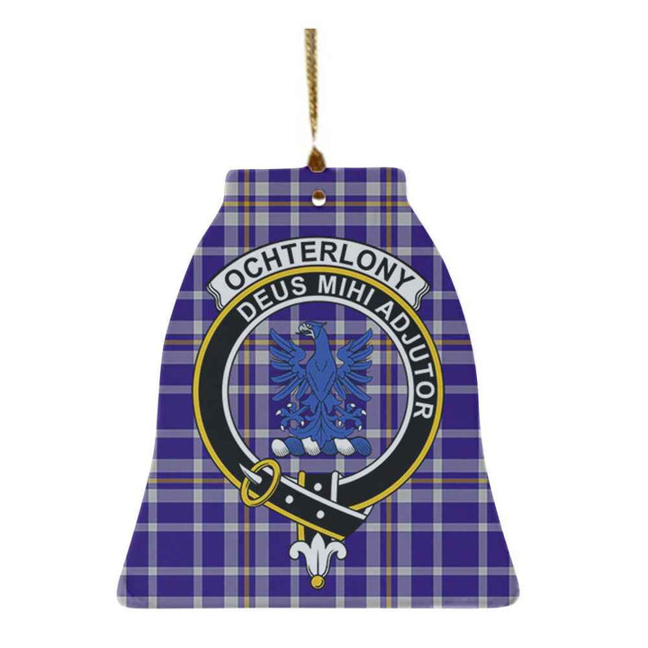 Scottish Ochterlony Clan Crest Tartan Ceramic Ornament Bell Shape Tartan Plaid