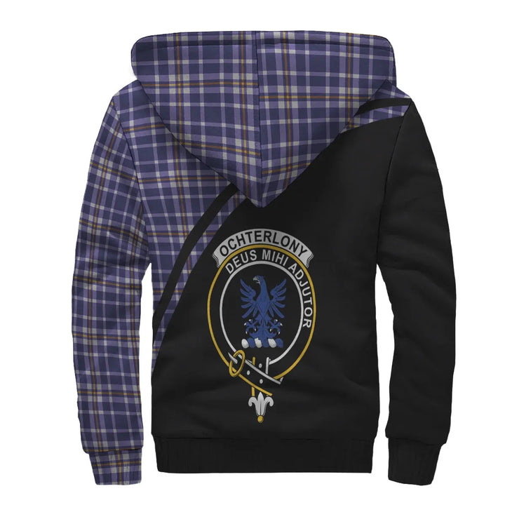 Scottish Ochterlony Clan Crest Tartan Curve Sherpa Hoodie