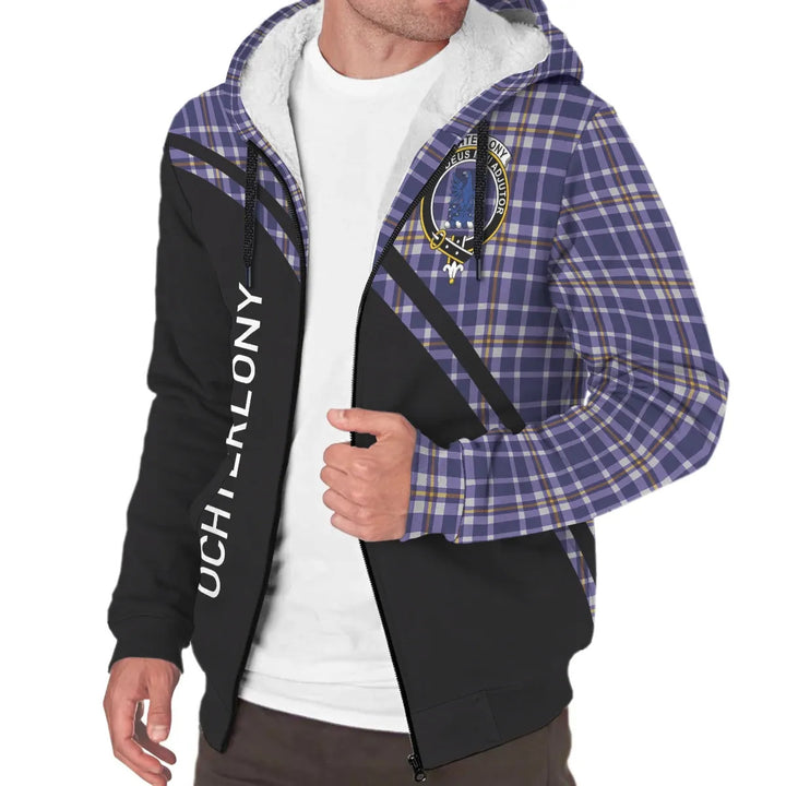 Scottish Ochterlony Clan Crest Tartan Curve Sherpa Hoodie