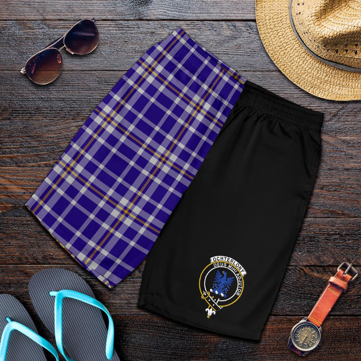 Scottish Ochterlony Clan Crest Tartan Half of Me Men's Shorts
