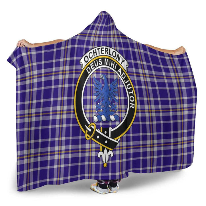 Scottish Ochterlony Clan Crest Tartan Hooded Blanket Tartan Plaid 2