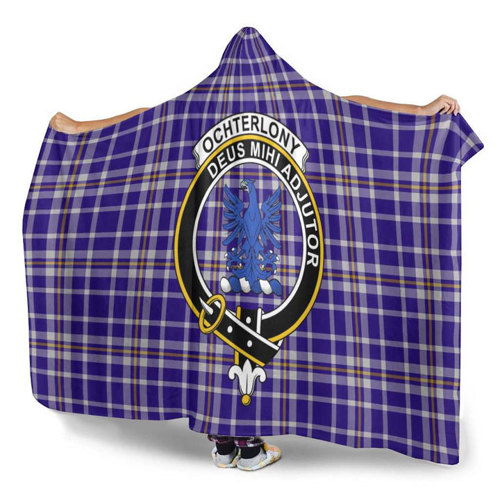 Scottish Ochterlony Clan Crest Tartan Hooded Blanket Tartan Plaid 3