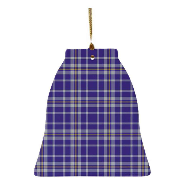 Scottish Ochterlony Clan Tartan Ceramic Ornament Bell Shape Tartan Plaid