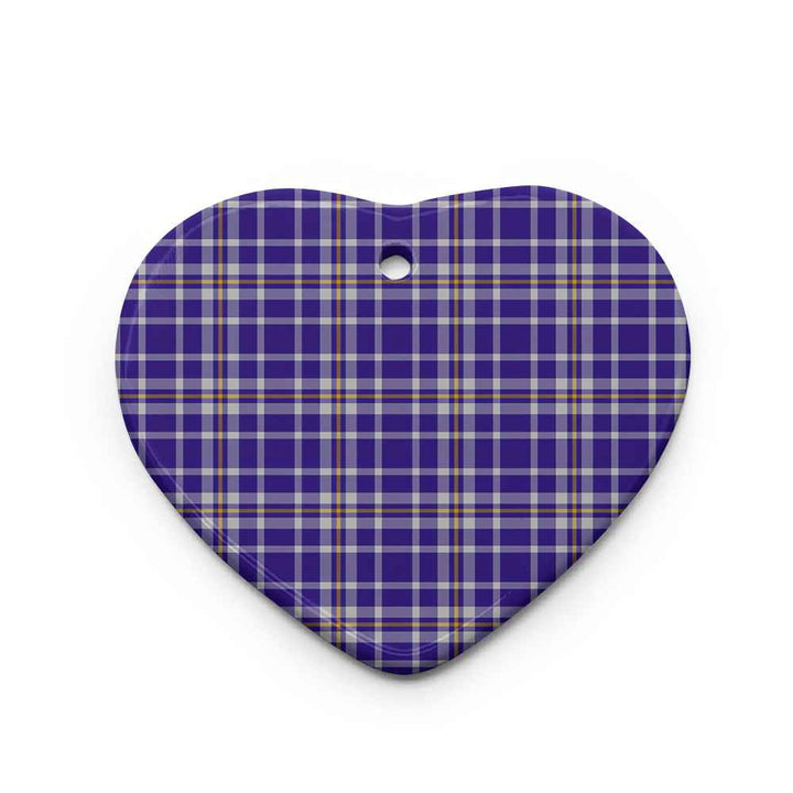 Scottish Ochterlony Clan Tartan Ceramic Ornament Heart Shape Tartan Plaid