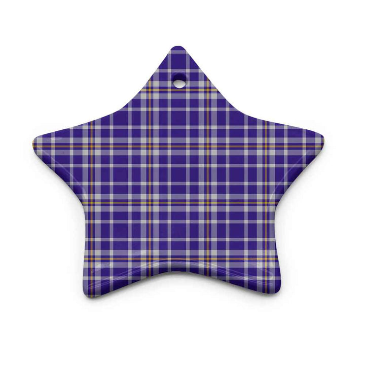 Scottish Ochterlony Clan Tartan Ceramic Ornament Star Shape Tartan Plaid