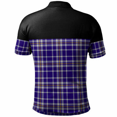 Scottish Ochterlony Clan Tartan Polo Shirt - Horizontal Style Back Side Tartan Plaid