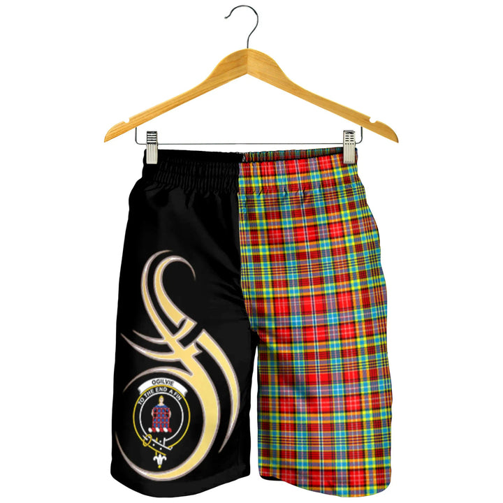 Scottish Ogilvie Clan Crest Tartan Believe in Me Men's Shorts