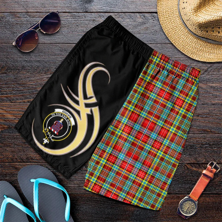 Scottish Ogilvie Clan Crest Tartan Believe in Me Men's Shorts