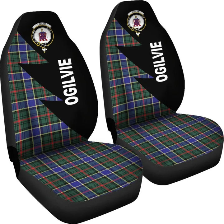 Scottish Ogilvie Clan Crest Tartan Car Seat Covers - Flash Style 4