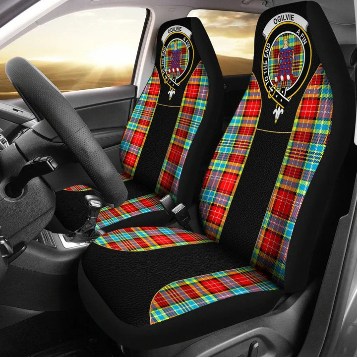 Scottish Ogilvie Clan Crest Tartan Car Seat Covers - Special Style 1