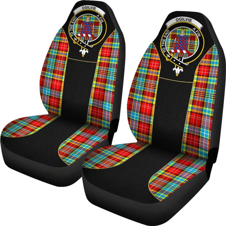 Scottish Ogilvie Clan Crest Tartan Car Seat Covers - Special Style 2