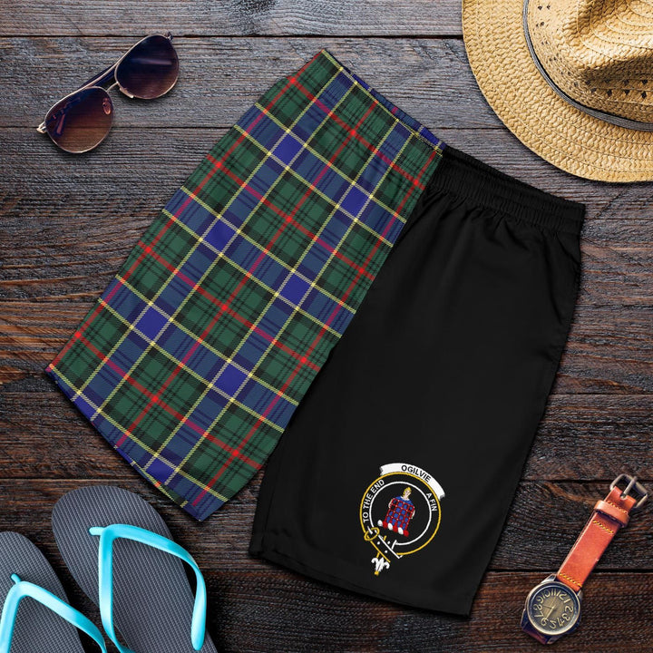 Scottish Ogilvie Clan Crest Tartan Half of Me Men's Shorts