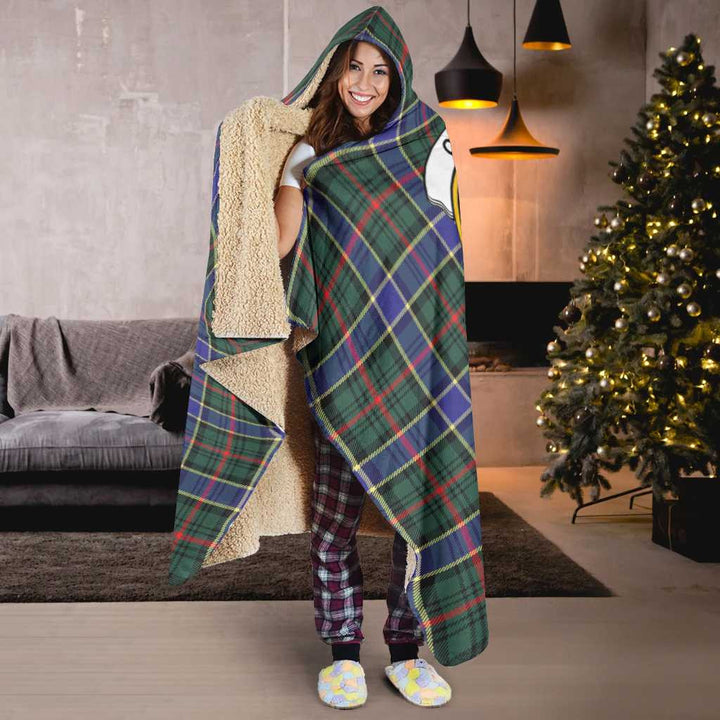Scottish Ogilvie Clan Crest Tartan Hooded Blanket Tartan Plaid 6