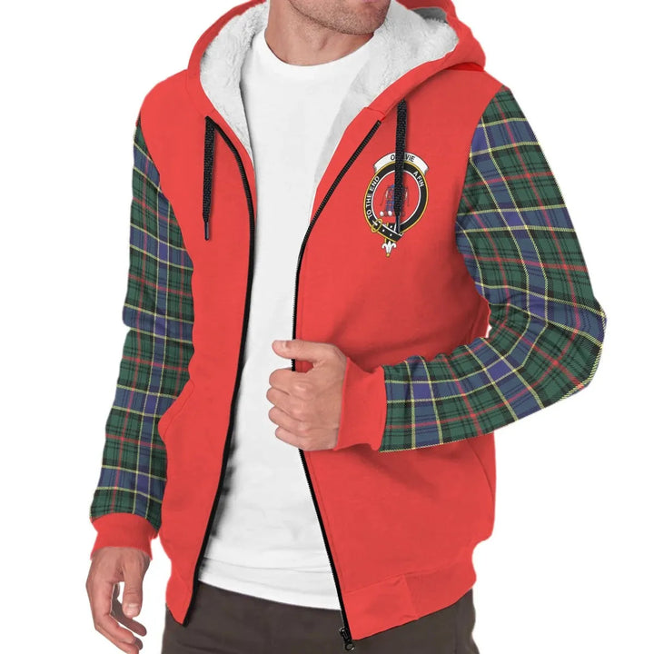 Scottish Ogilvie Clan Crest Tartan Plaid Sleeve Sherpa Hoodie