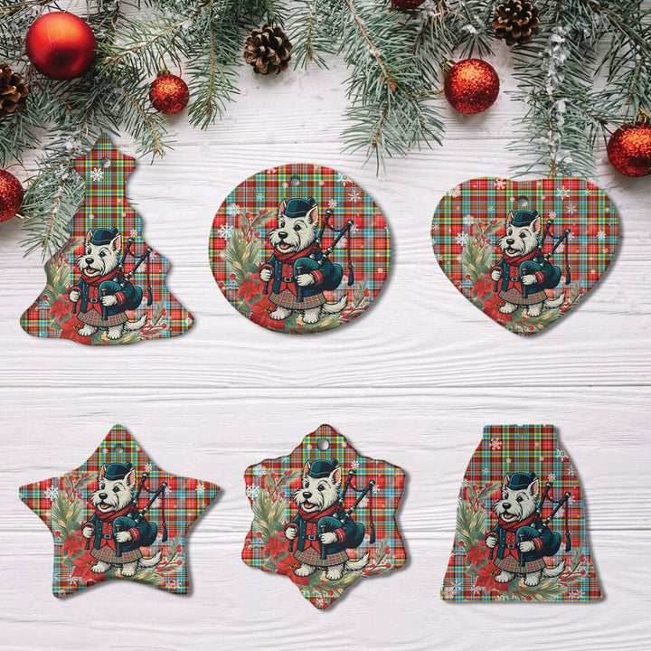 Scottish Ogilvie Clan Tartan Ceramic Ornament Cute Scottish Terrier Dog All Style Tartan Plaid