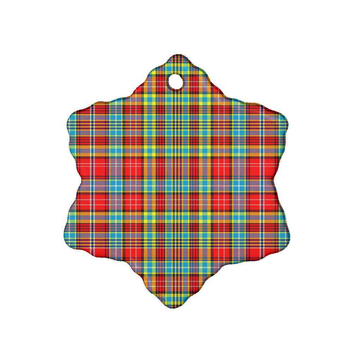 Scottish Ogilvie Clan Tartan Ceramic Ornament Snow Flake Shape Tartan Plaid