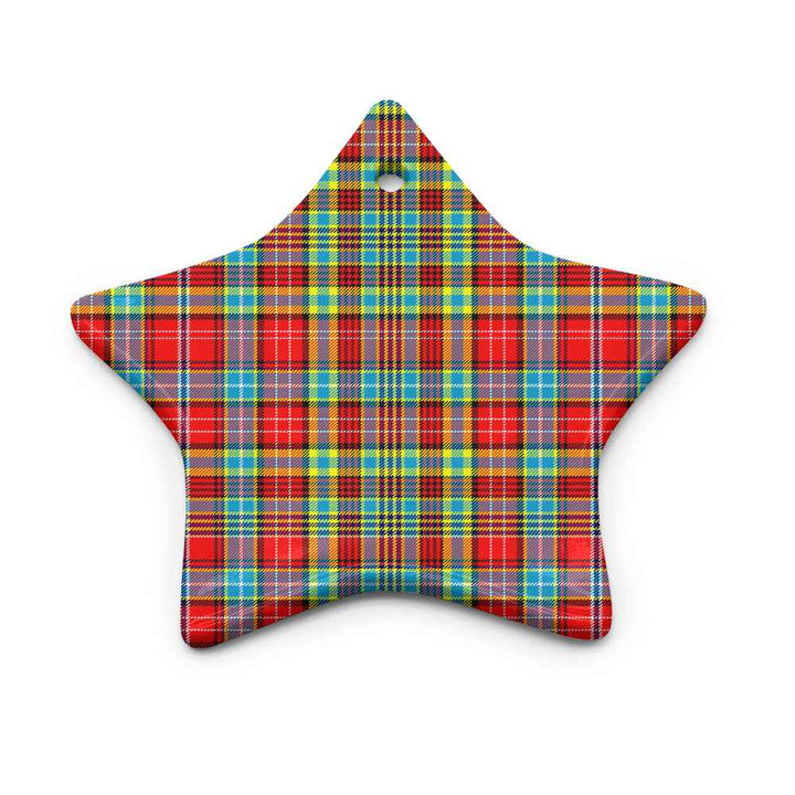 Scottish Ogilvie Clan Tartan Ceramic Ornament Star Shape Tartan Plaid