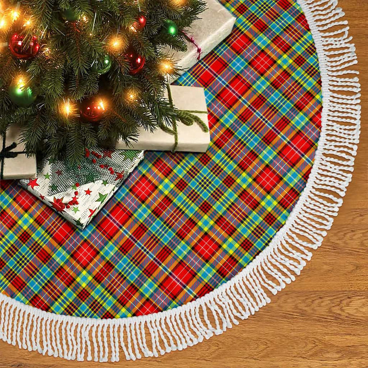 Scottish Ogilvie Clan Tartan Christmas Tree Skirt Tassels 2 Tartan Plaid