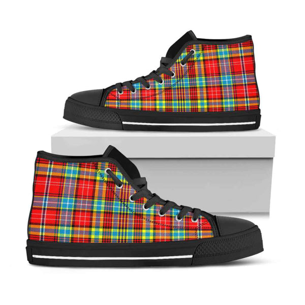 Scottish Ogilvie Clan Tartan High Top Shoes Black Sole Tartan Plaid