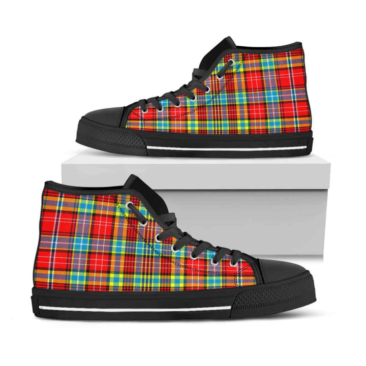 Scottish Ogilvie Clan Tartan High Top Shoes Black Sole Tartan Plaid