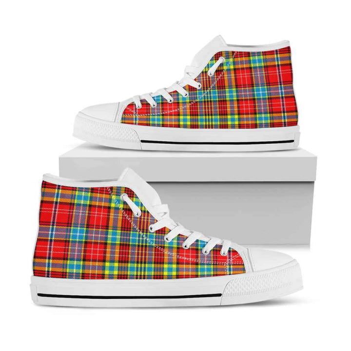 Scottish Ogilvie Clan Tartan High Top Shoes White Sole Tartan Plaid