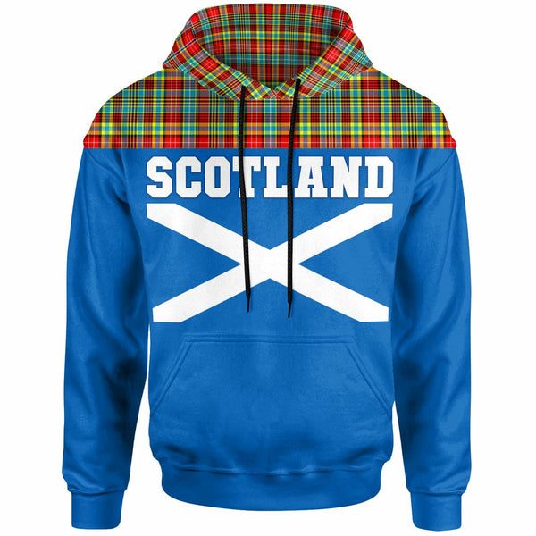Scottish Ogilvie Clan Tartan Hoodie - Lion Rampant of Scotland With Flag Front Side Tartan Plaid