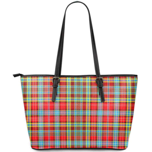 Scottish Ogilvie Clan Tartan Leather Tote Tartan Plaid