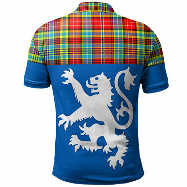 Scottish Ogilvie Clan Tartan Polo Shirt - Lion Rampant of Scotland With Flag Back Side Tartan Plaid