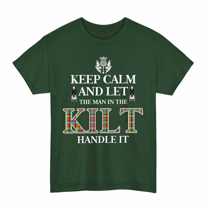 Scottish Ogilvie Clan Tartan T-Shirt - Keep Calm Tartan Plaid Forest Green Color