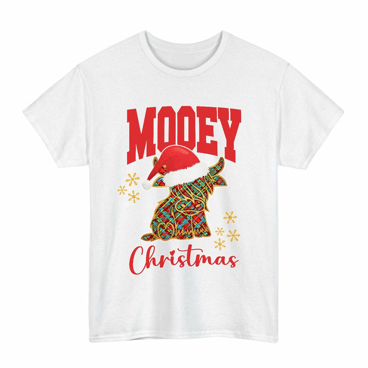 Scottish Ogilvie Clan Tartan T-Shirt - Mooey Christmas Tartan Plaid White Color