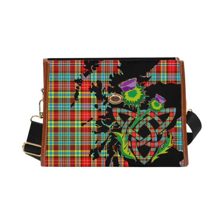 Scottish Ogilvie Clan Tartan Waterproof Canvas Bag With Thistle Tartan Plaid 1