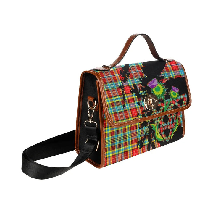 Scottish Ogilvie Clan Tartan Waterproof Canvas Bag With Thistle Tartan Plaid 3