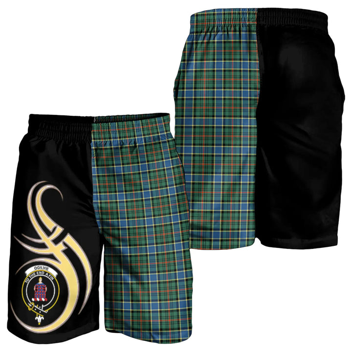 Scottish Ogilvie Hunting Ancient Clan Crest Tartan Believe in Me Men's Shorts