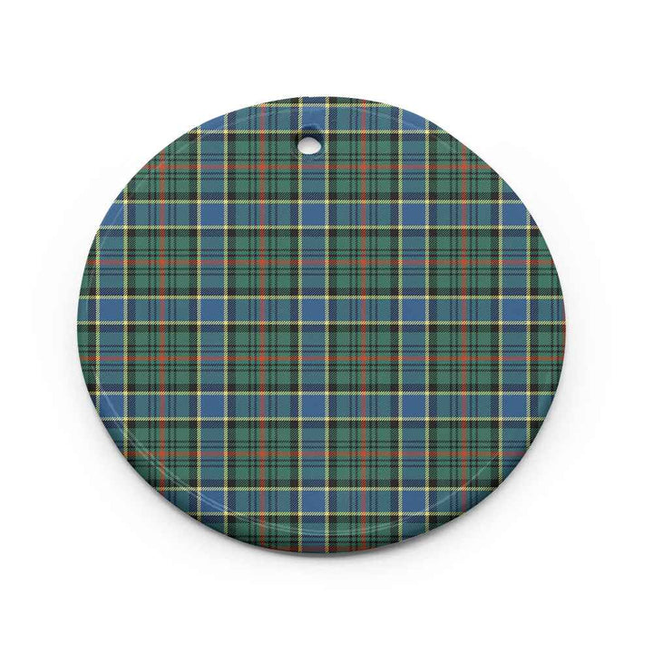 Scottish Ogilvie Hunting Ancient Clan Tartan Ceramic Ornament Circle Shape Tartan Plaid