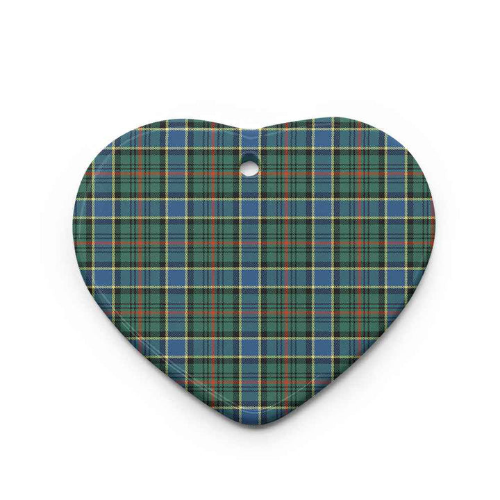Scottish Ogilvie Hunting Ancient Clan Tartan Ceramic Ornament Heart Shape Tartan Plaid