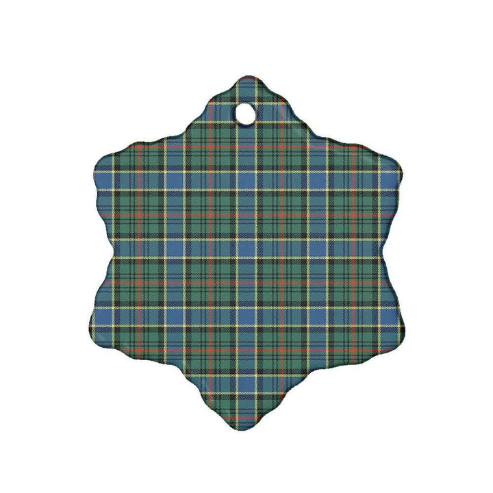 Scottish Ogilvie Hunting Ancient Clan Tartan Ceramic Ornament Snow Flake Shape Tartan Plaid