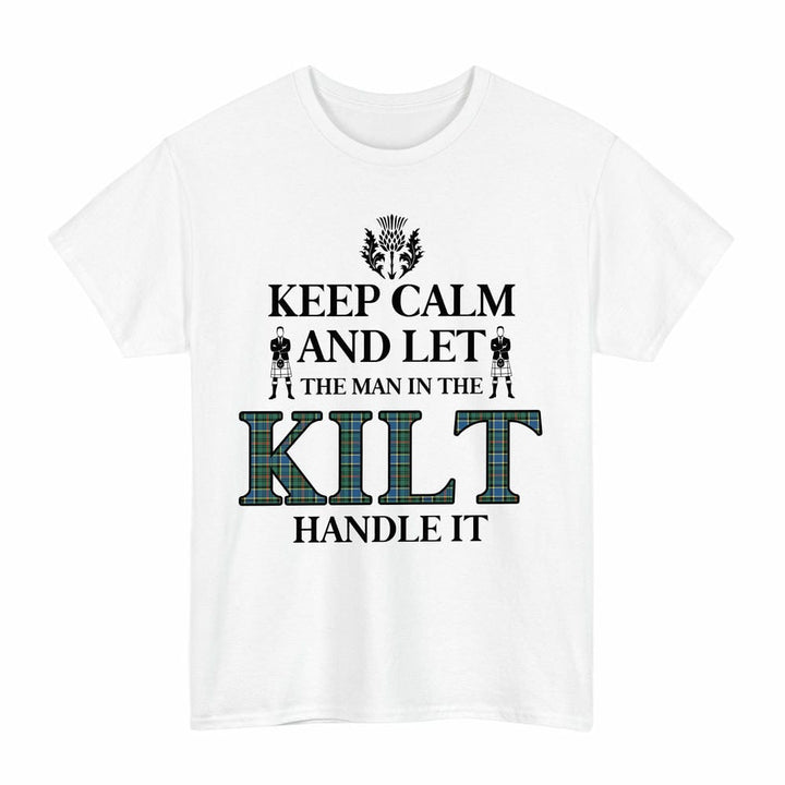 Scottish Ogilvie Hunting Ancient Clan Tartan T-Shirt - Keep Calm Tartan Plaid White Color