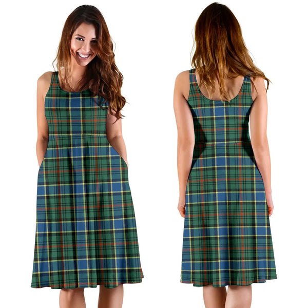 Scottish Ogilvie Hunting Ancient Clan Tartan Women Midi Dress